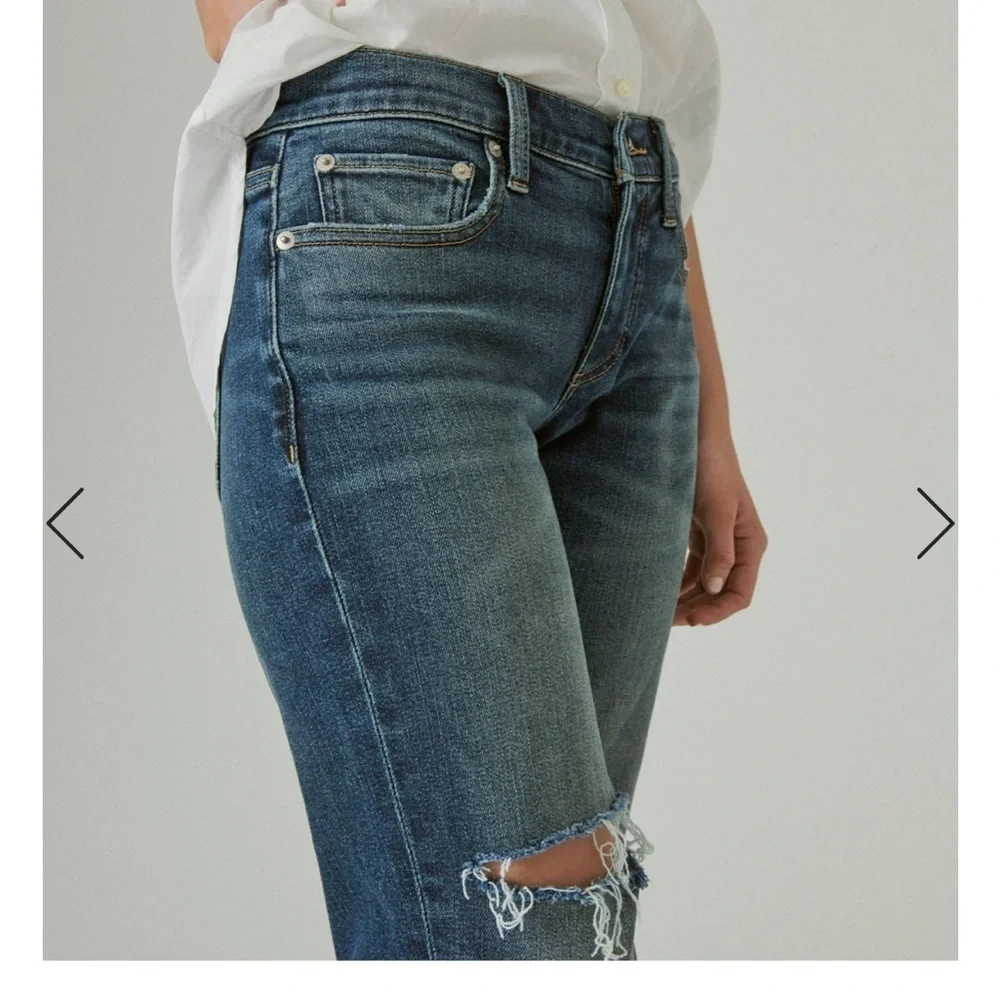 Lucky Brand Easy Rider Jean mid rise straight fit boot cut dark wash size 2 26 - Picture 3 of 16